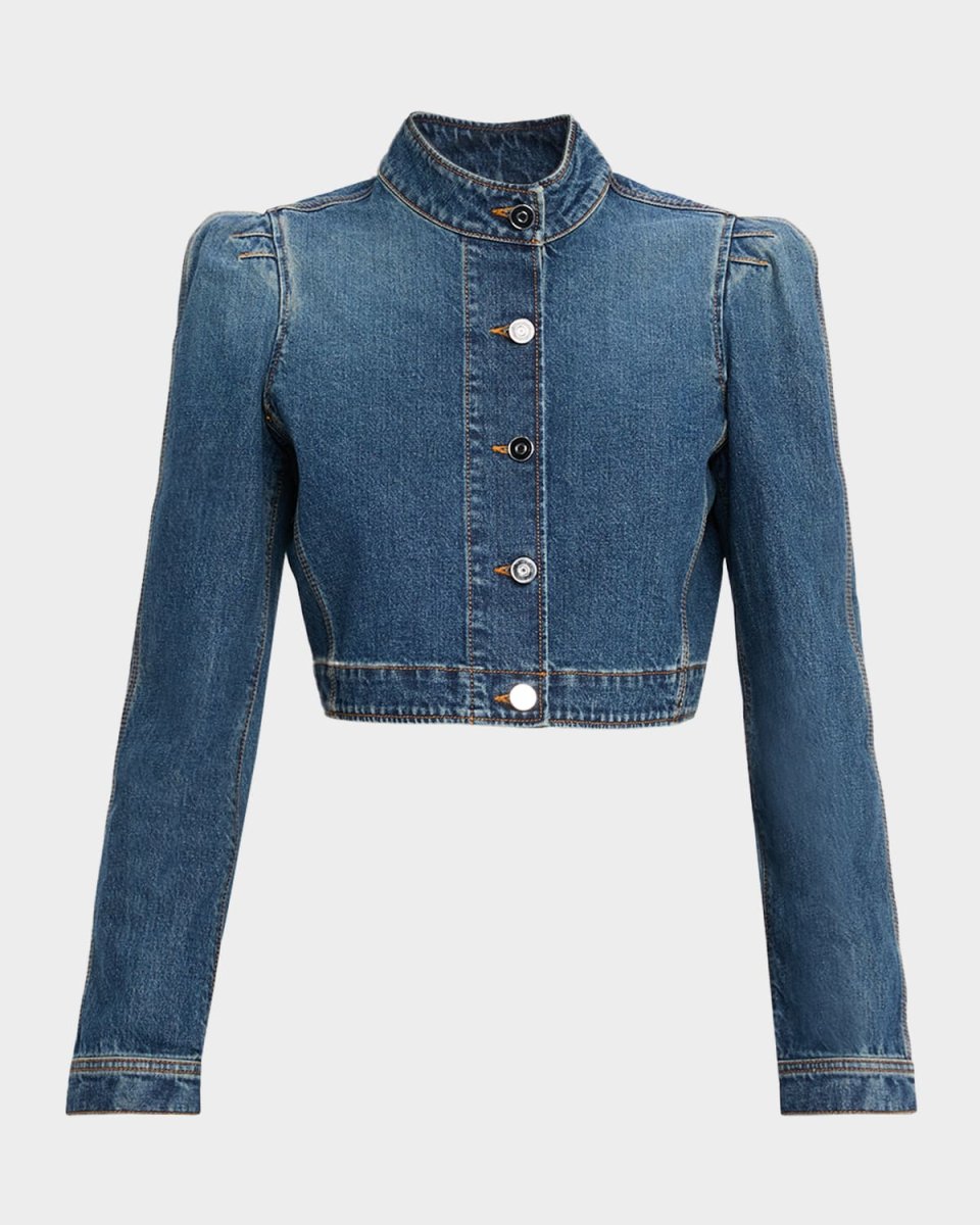 Denim High-Neck Jacket